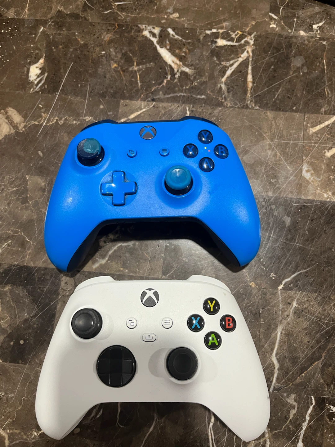 Xbox Controllers - Blue and White