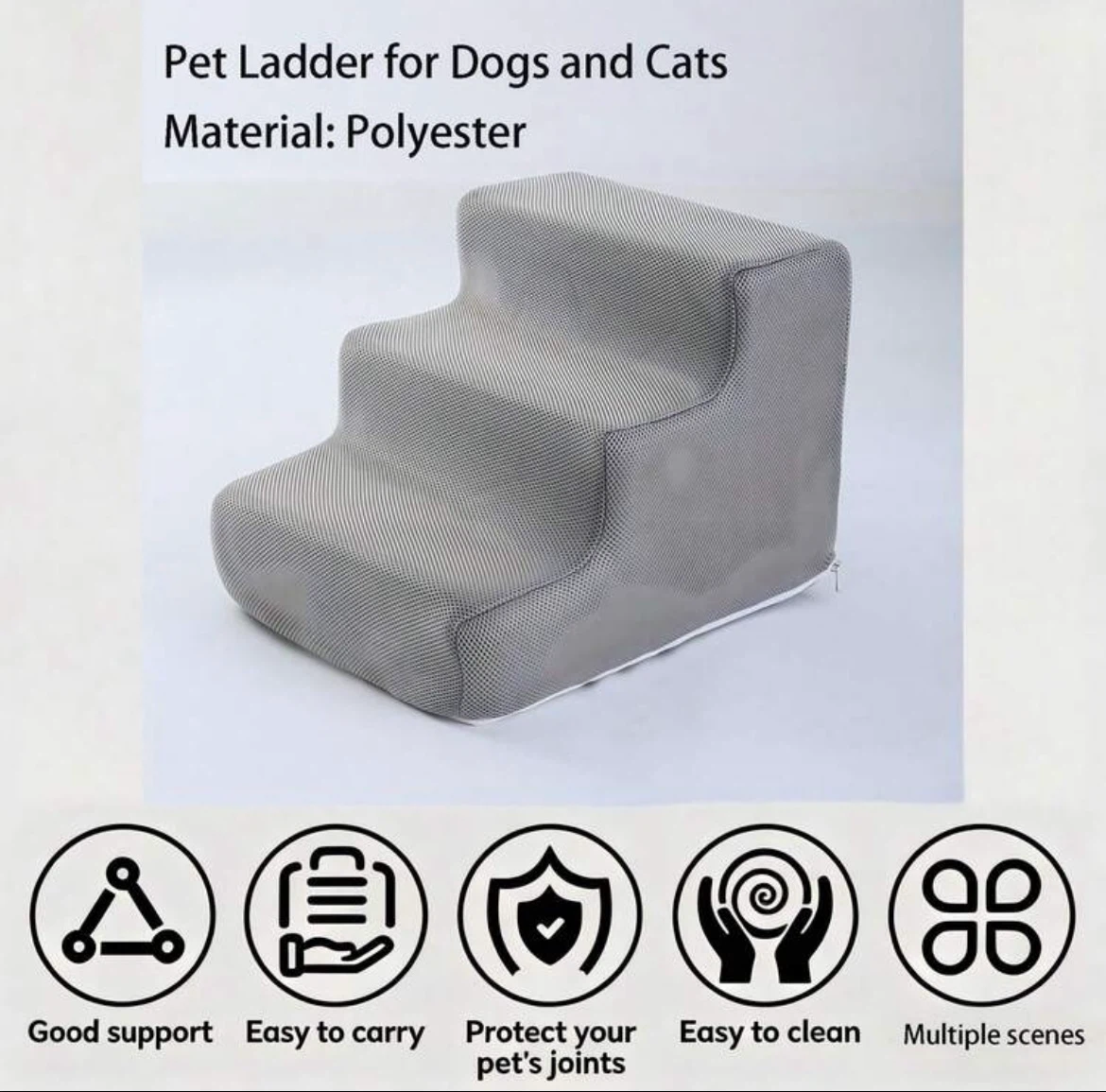 Small Pet Ladder for Dogs and Cats - 3 Step Polyester - photo 2