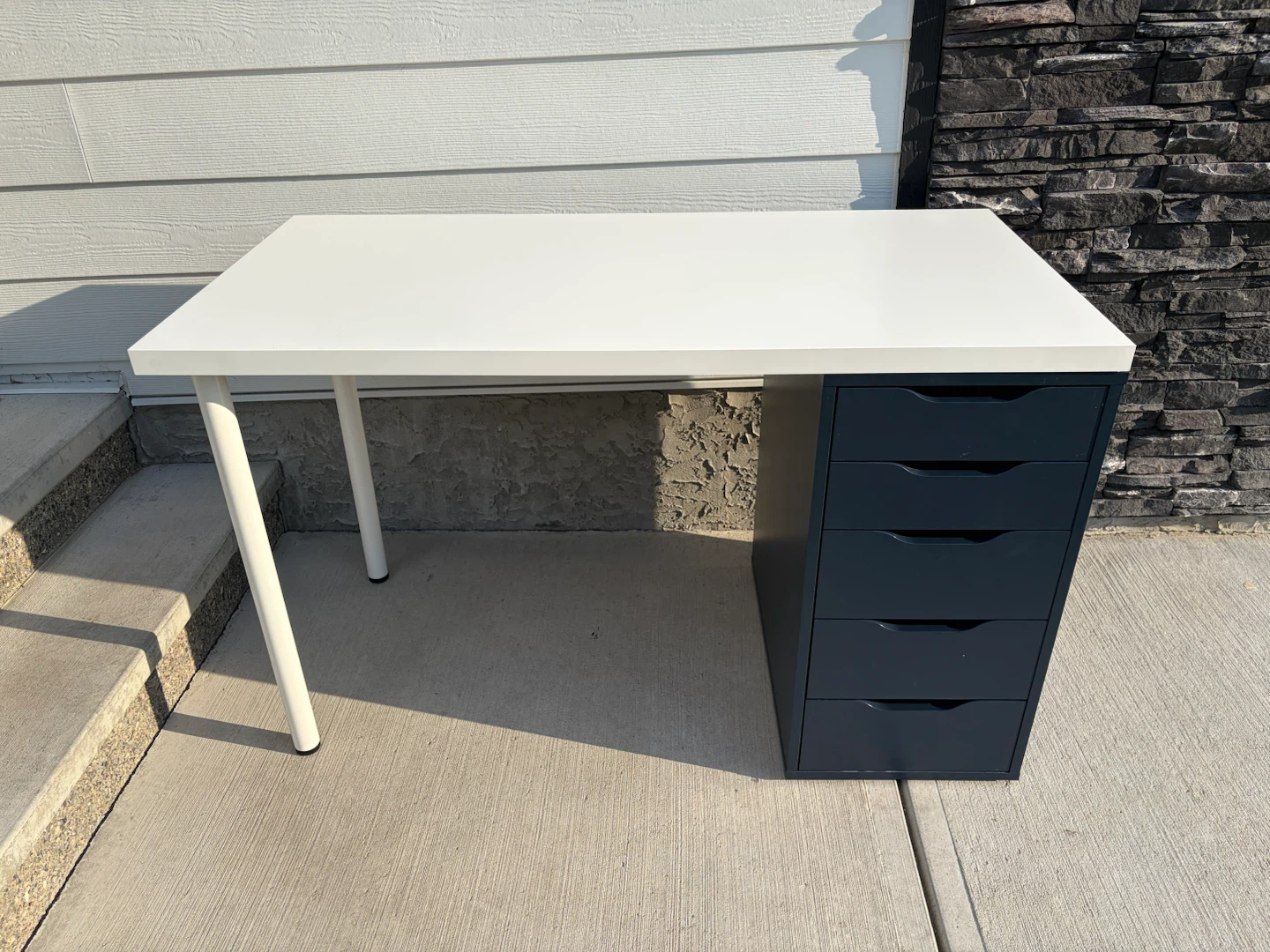 IKEA desk with MICKE drawers unit