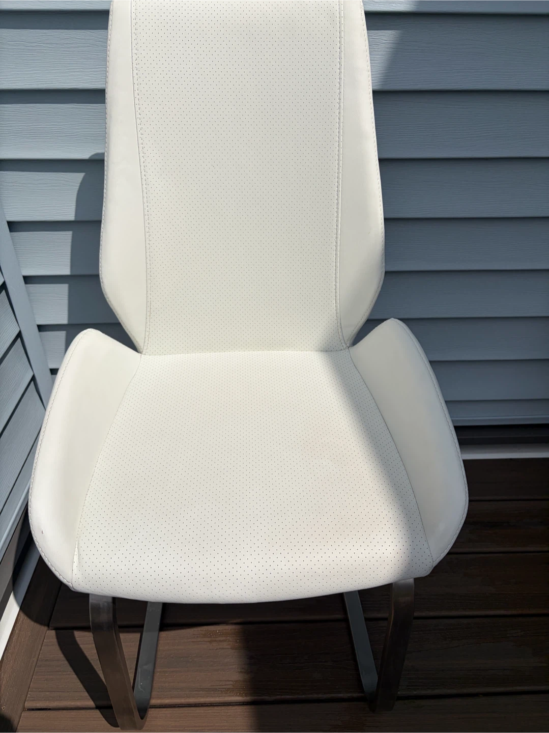 Set of 2 White Faux Leather Dining Chairs