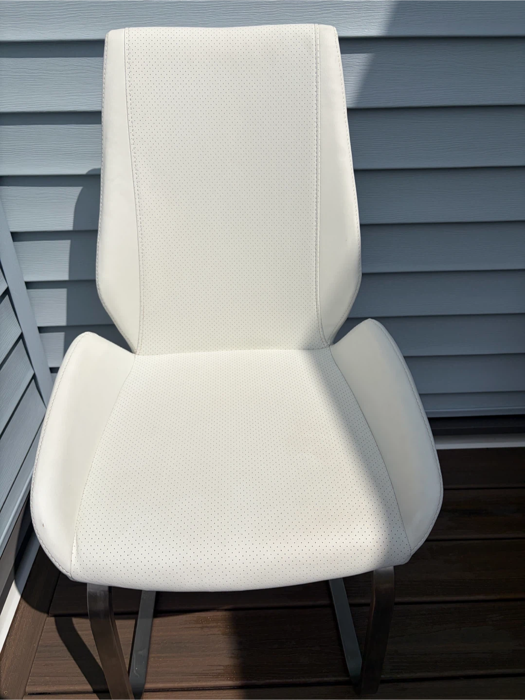 Set of 2 White Faux Leather Dining Chairs - photo 2