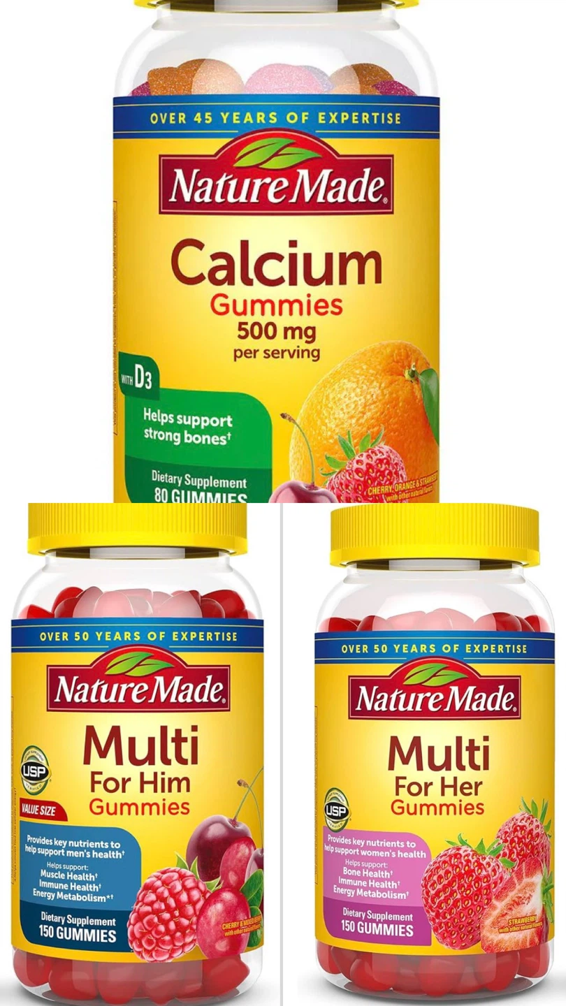Nature Made Calcium Gummies & Multi For Her/Him Gummies
