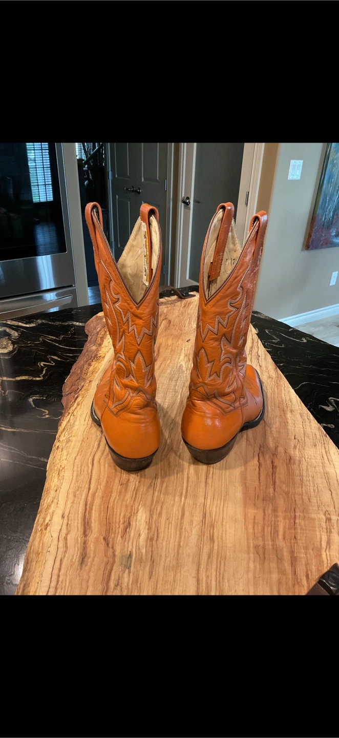 Wow!  Only $75!  Orange Leather Cowboy Boots - photo 5
