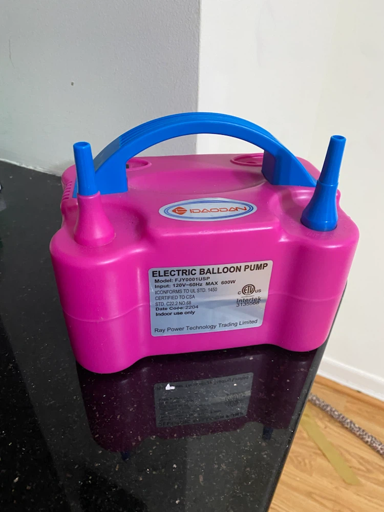 Electric Balloon Pump - Pink and Blue
