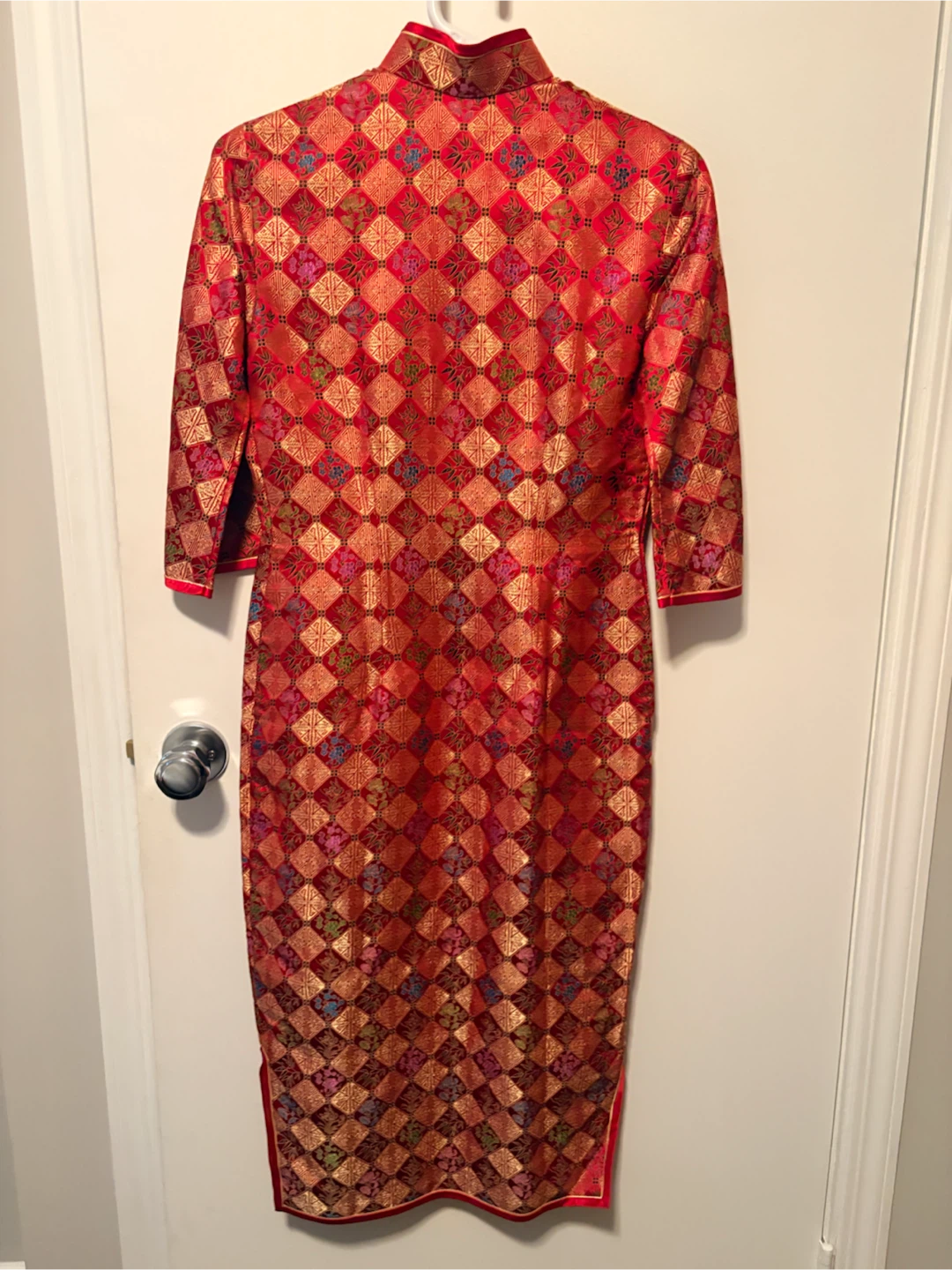 Red brocade cheongsam dress - photo 2