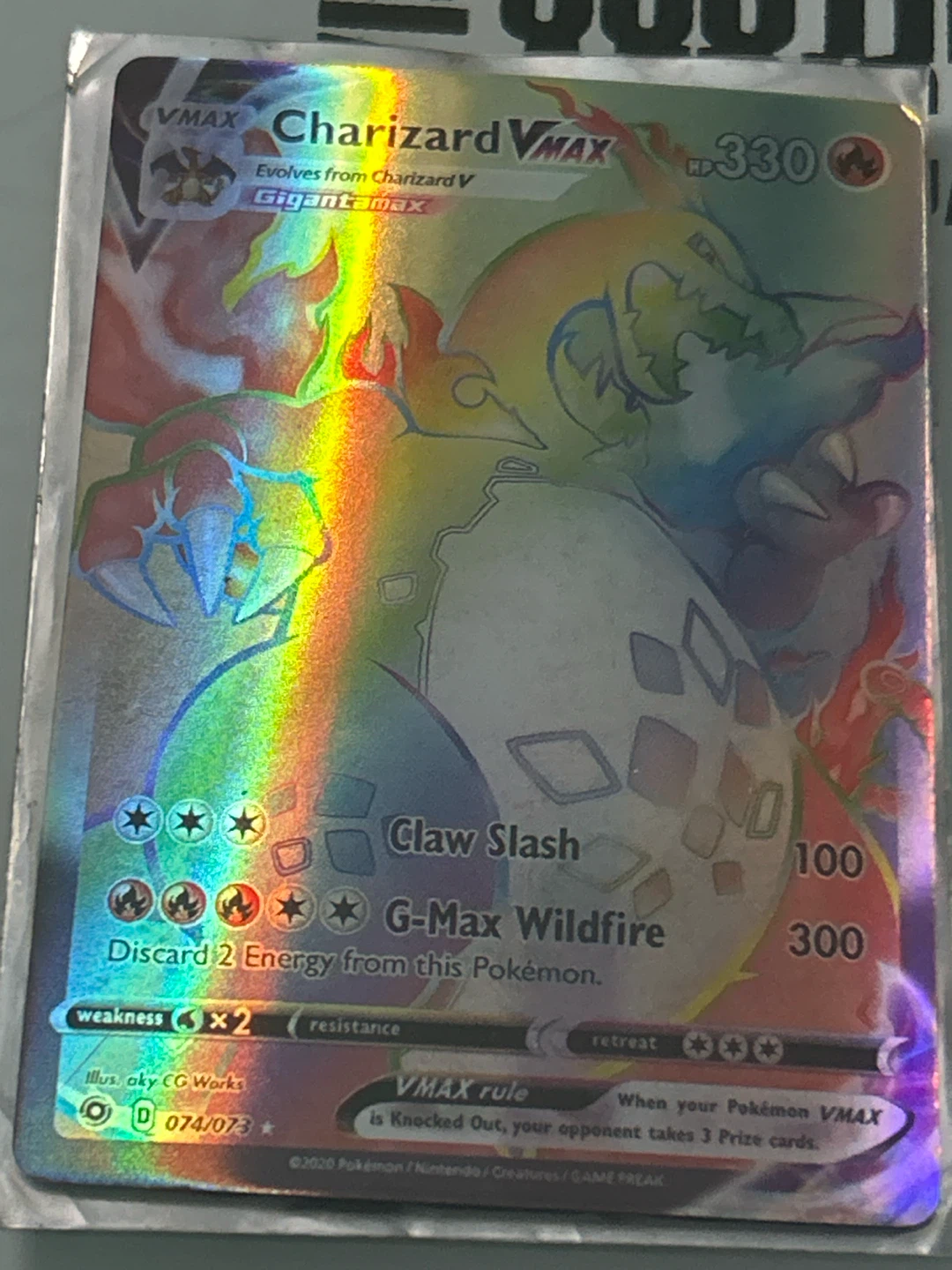 Pokemon Charizard VMAX Rainbow Rare Card 074/073 - photo 3