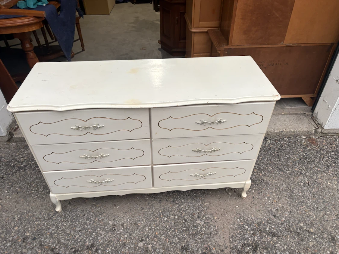 Free delivery used Cream French Provincial 6-Drawer Dresser