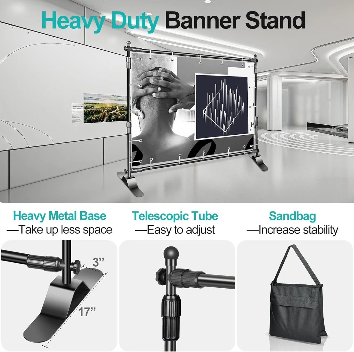 EMART 10 x 8ft (W X H) Photo Backdrop Banner Stand - photo 3