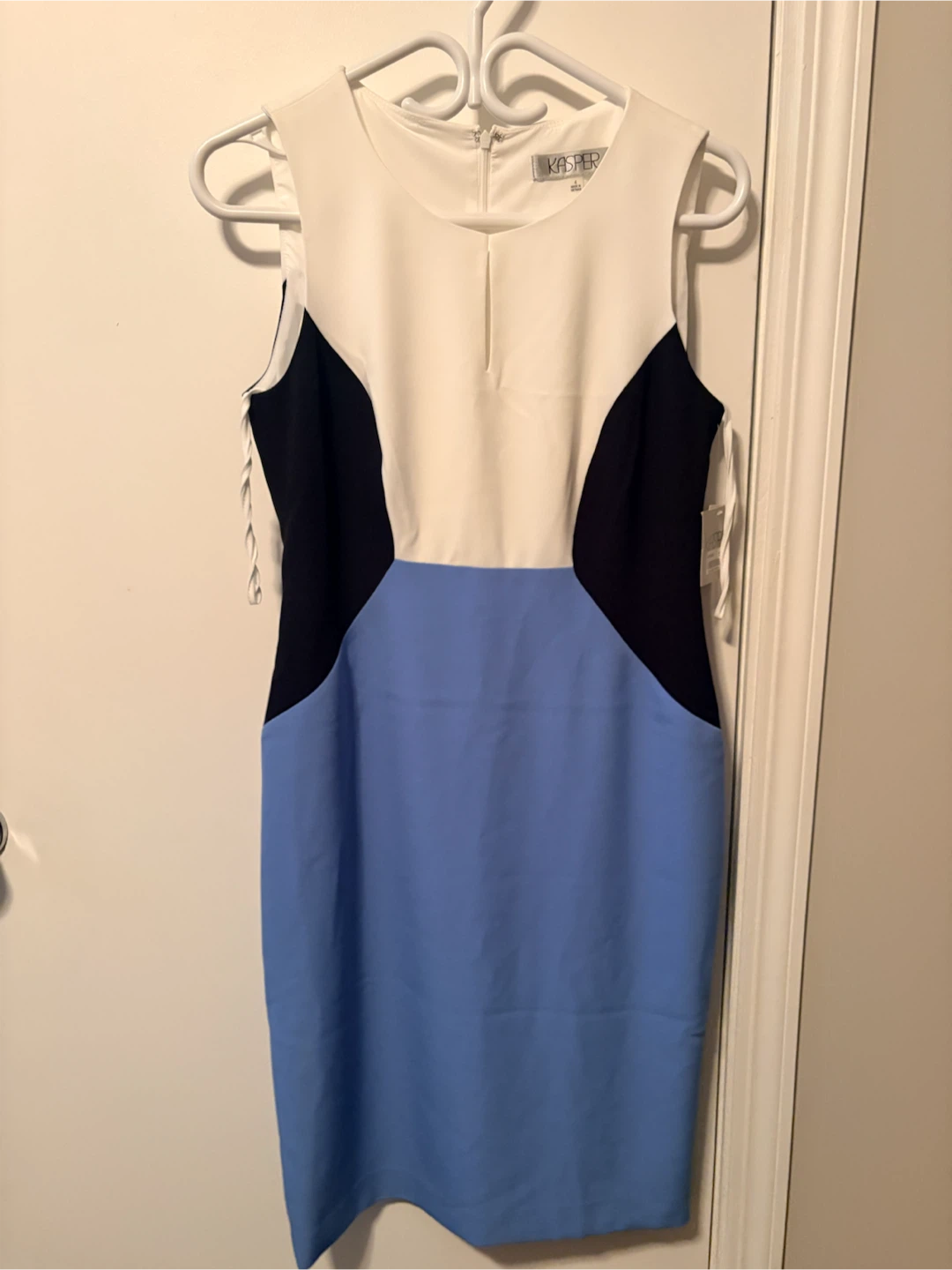 New KASPER Colour Block Sheath Dress - Size 10