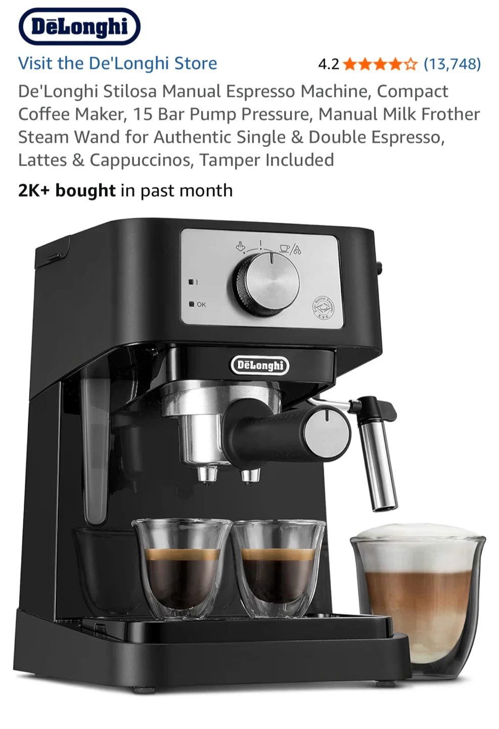 DeLonghi Stilosa Manual Espresso Machine - photo 2