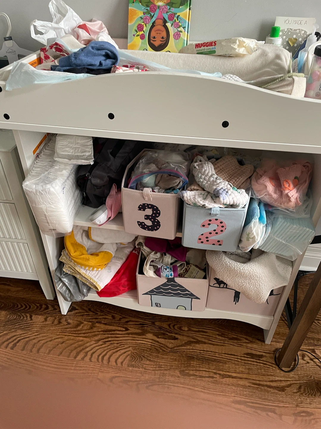 White ikea Changing Table with Storage