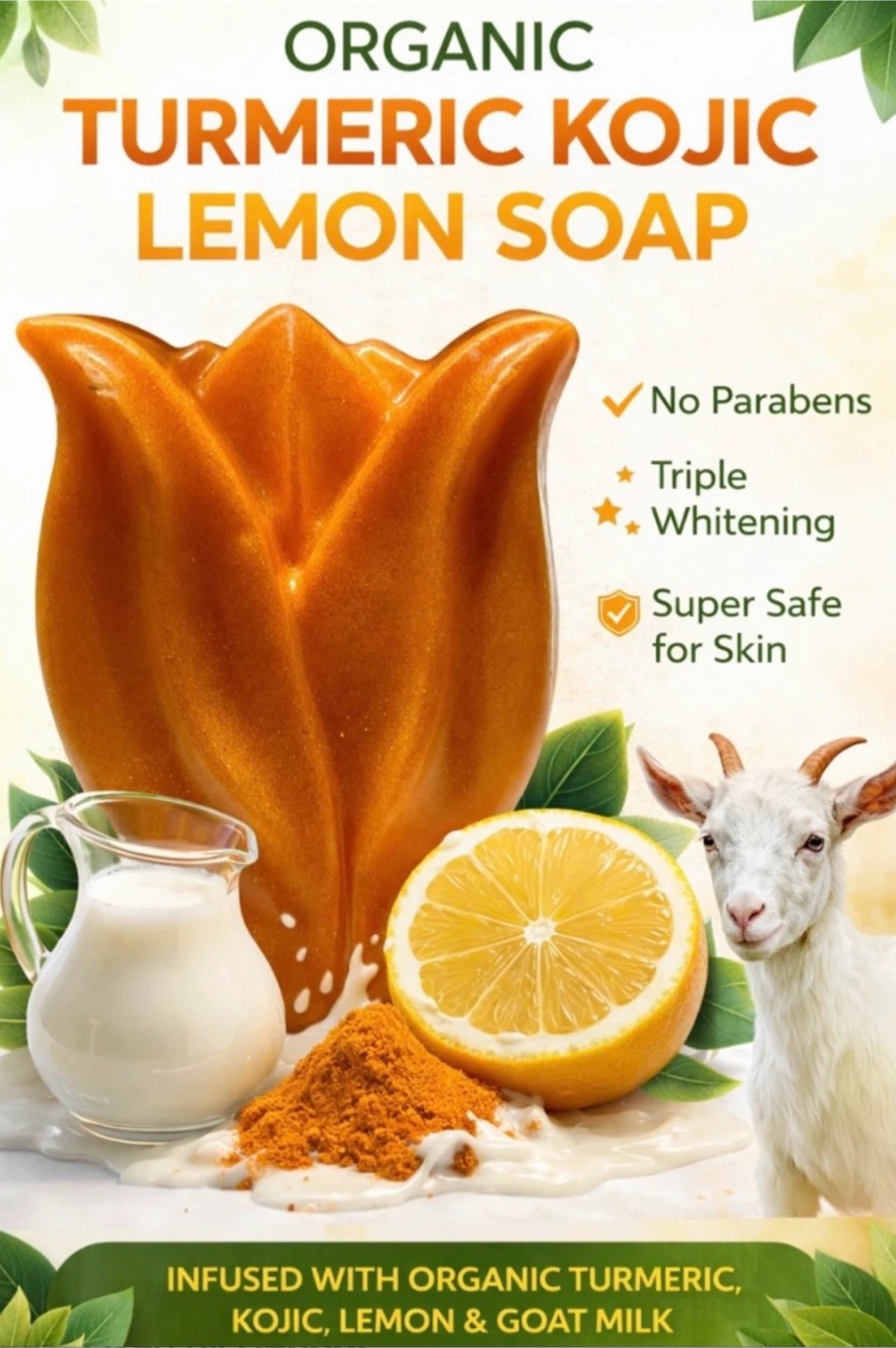 Organic Turmeric Kojic Lemon Soap