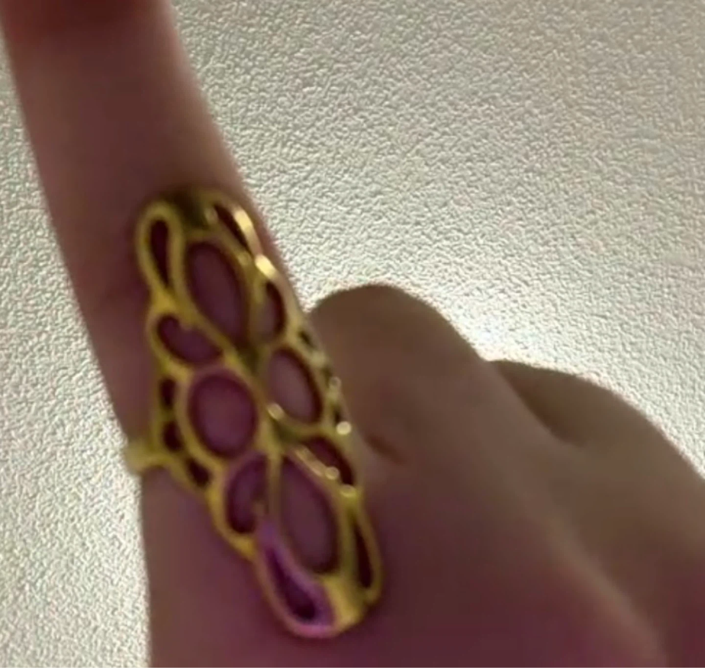 Gold filigree statement ring