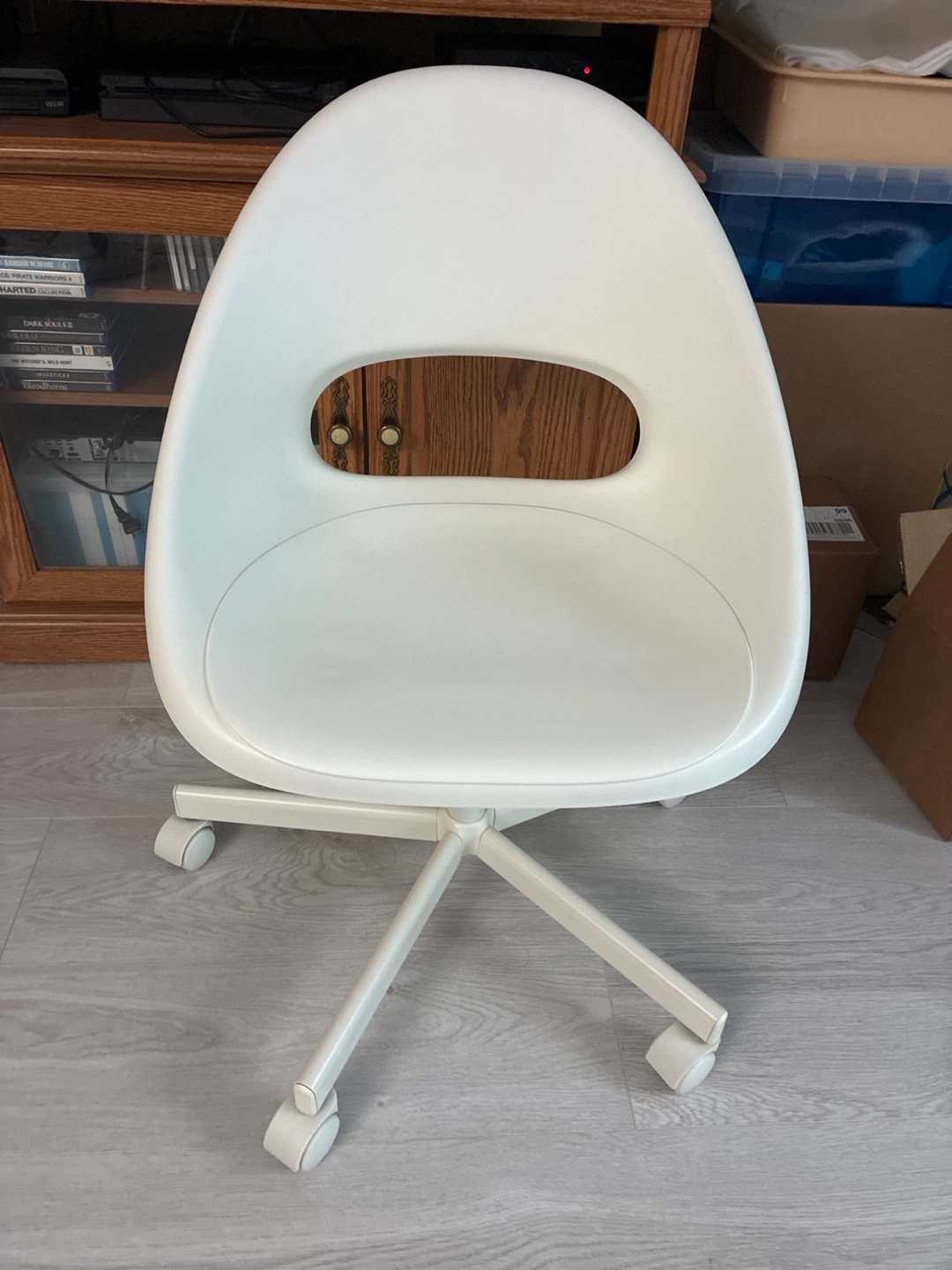 White Office Chair with Wheels