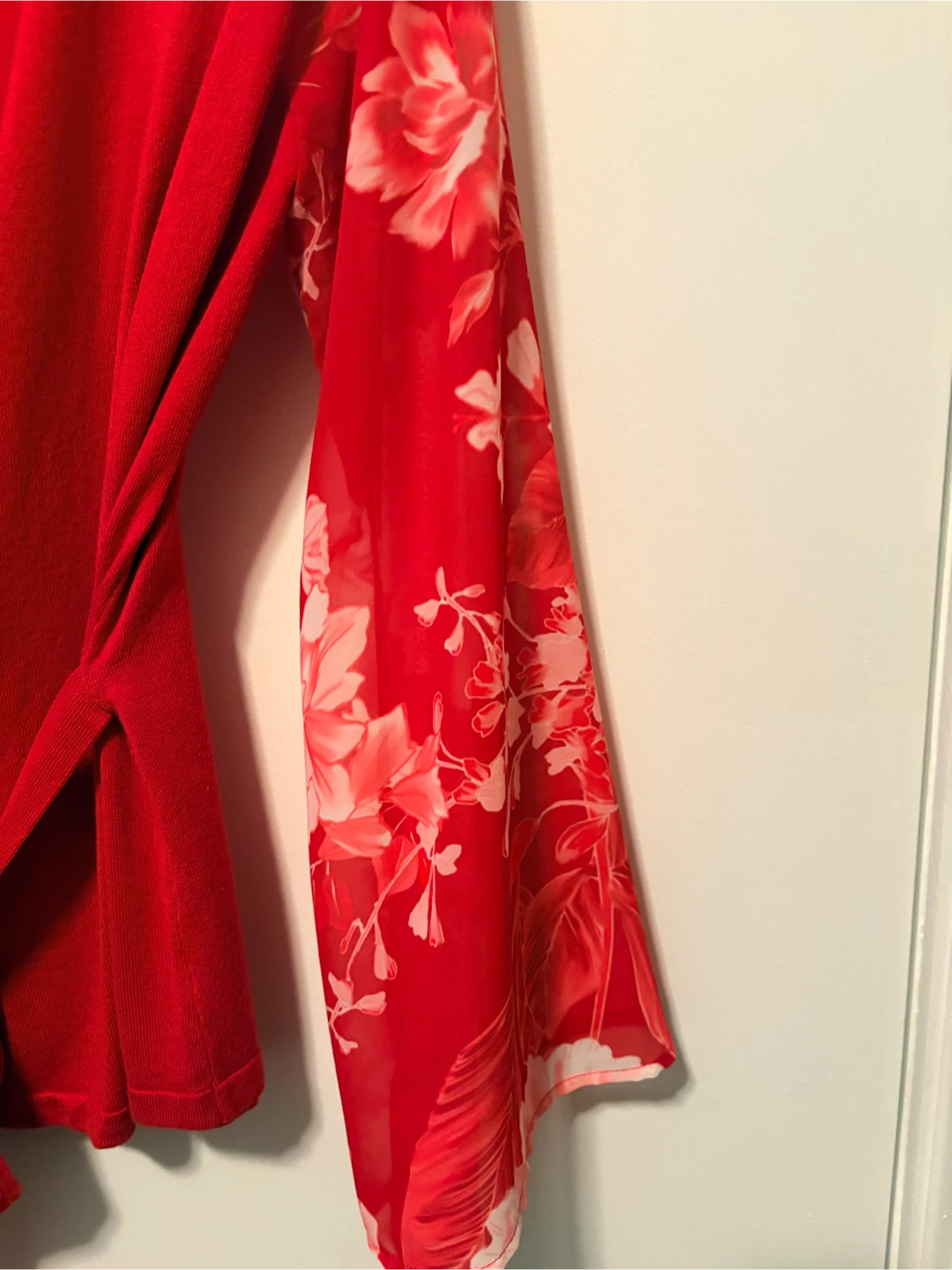 INC International Concepts Red Floral Wrap Top - photo 2