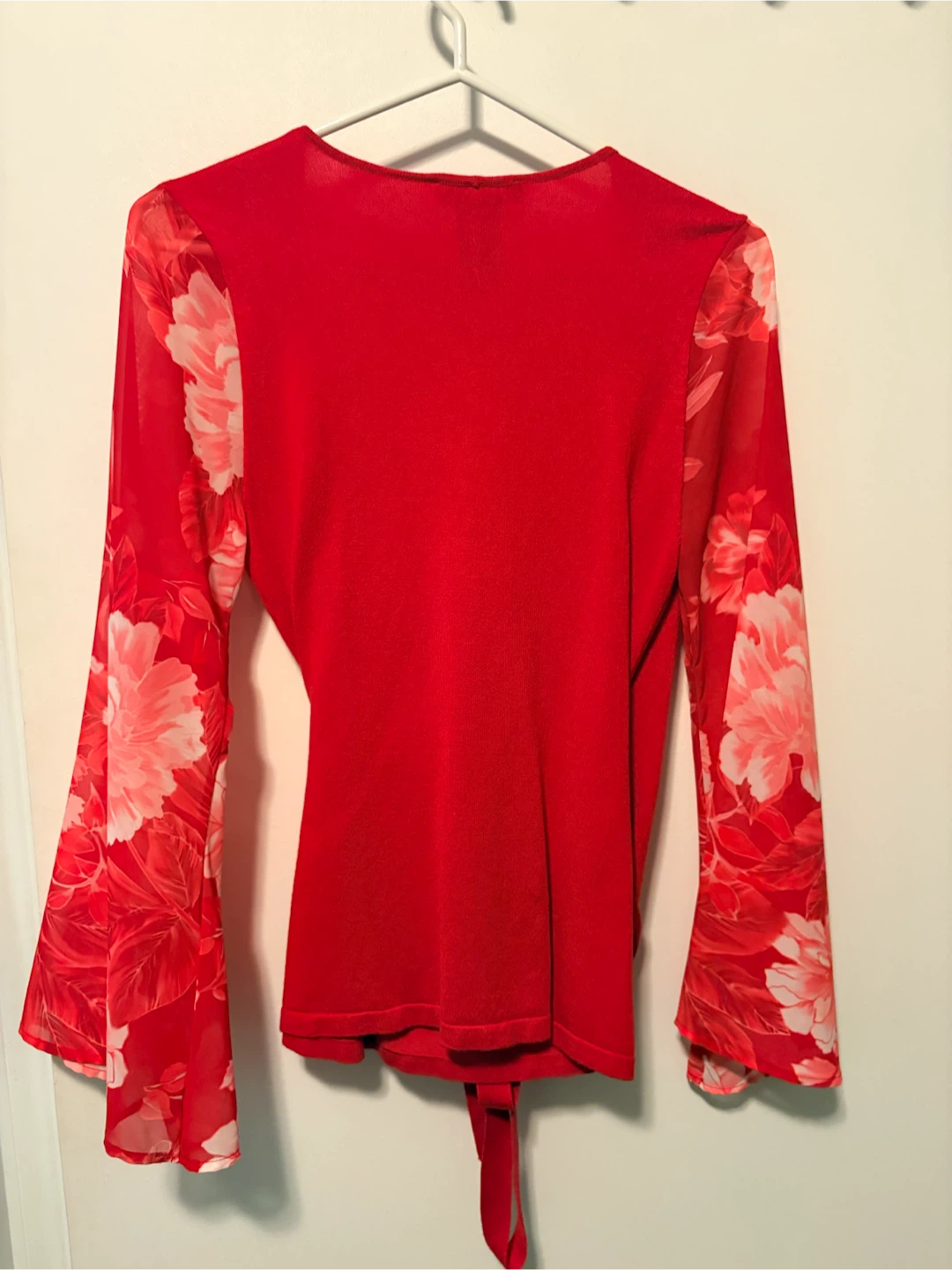 INC International Concepts Red Floral Wrap Top - photo 3