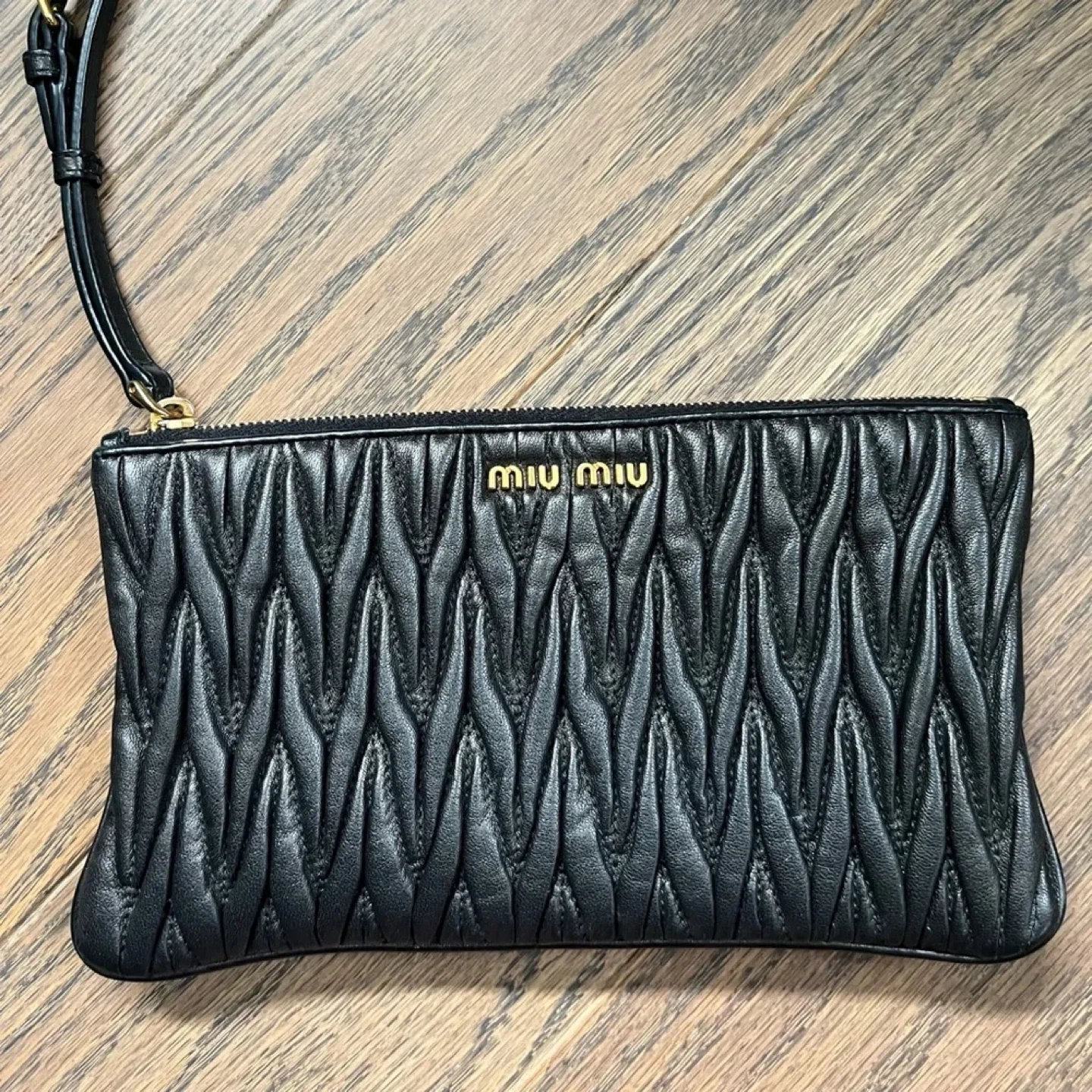 Miu Miu Black Matelassé Clutch
