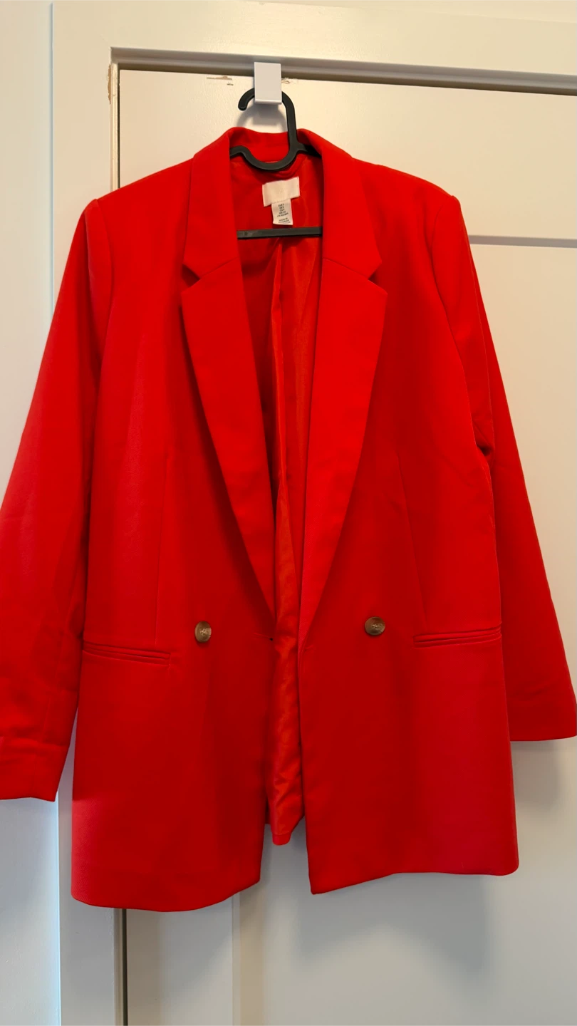H&M Red Double-Breasted Blazer - photo 3