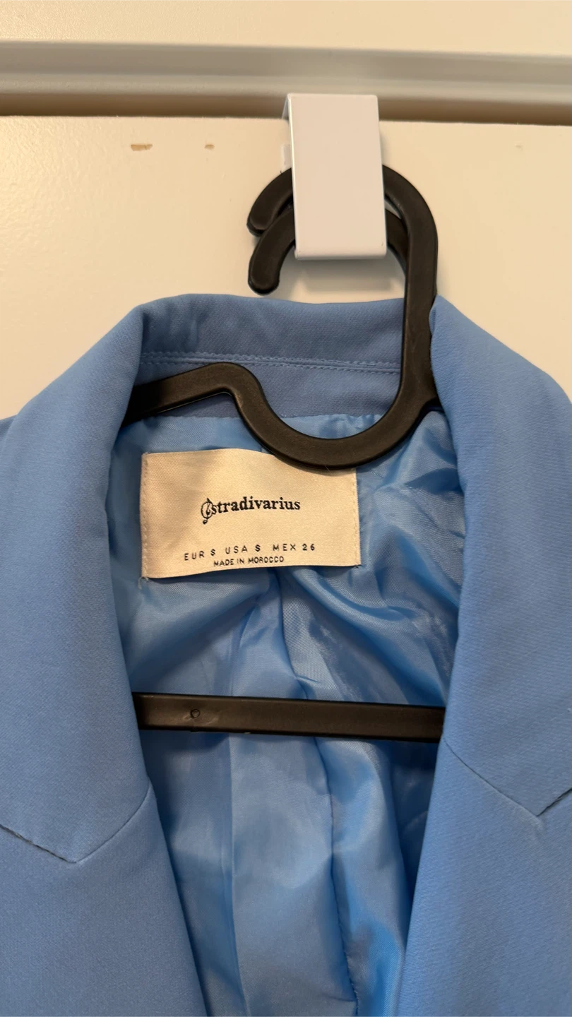 Stradivarius Blue Double-Breasted Blazer - photo 2