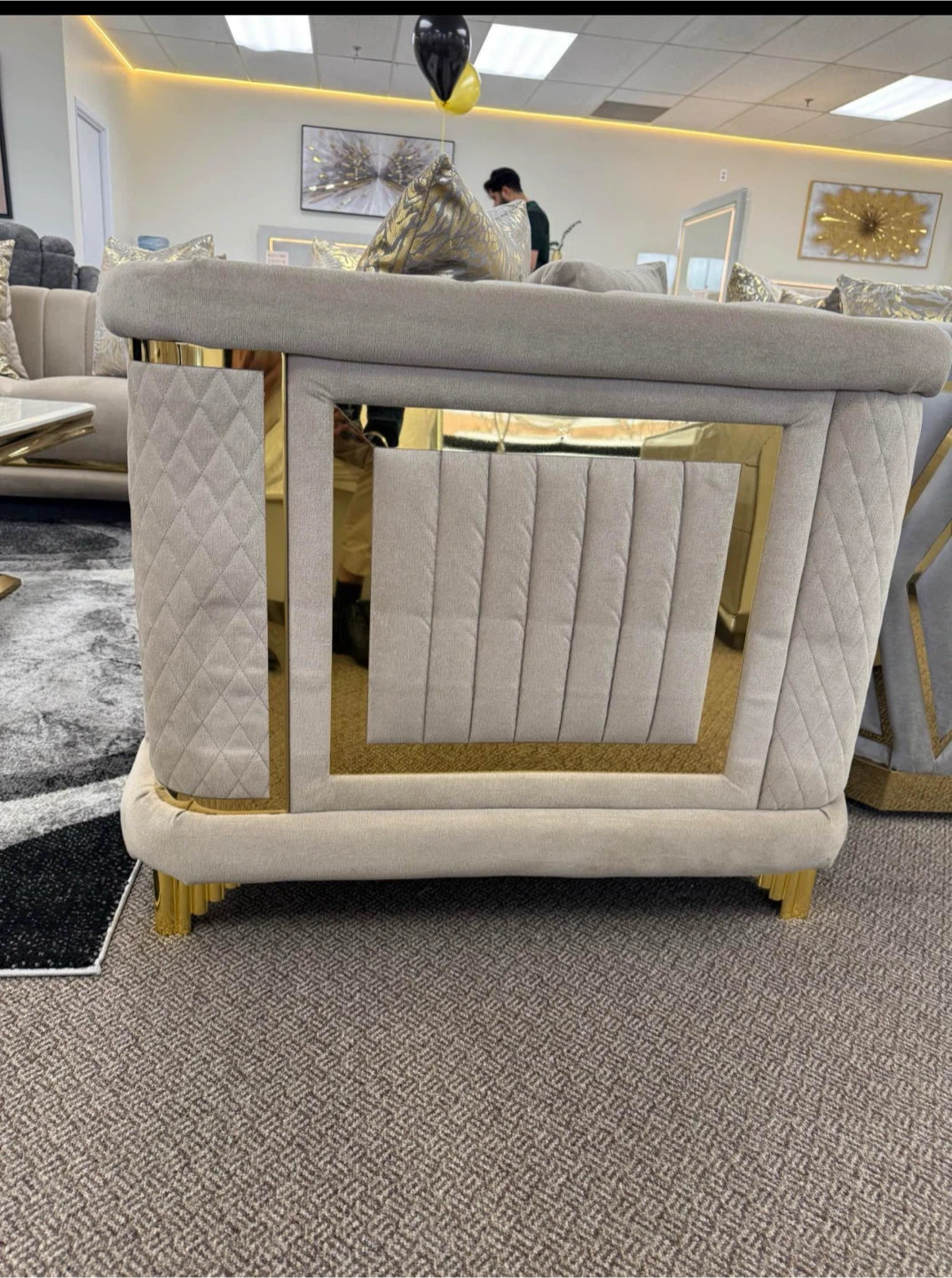 3 pieces Elegant Sofa with Gold Accents - photo 2