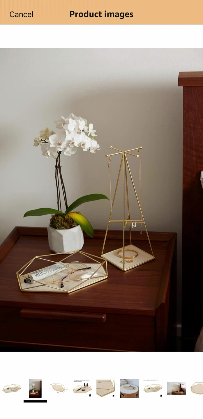 Umbra Prisma Jewelry Tray / Decorative Vanity Tray – Gold - photo 4