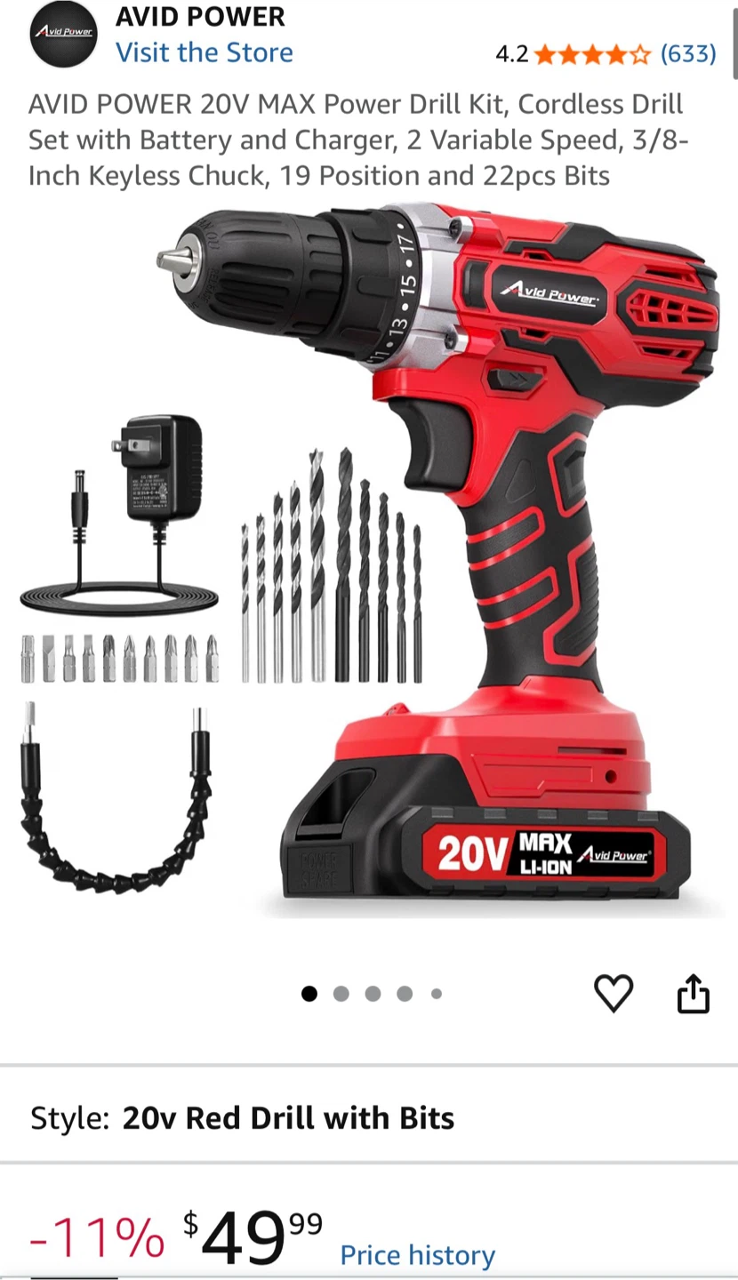 Avid Power 20V Cordless Drill/Driver ACD316-B