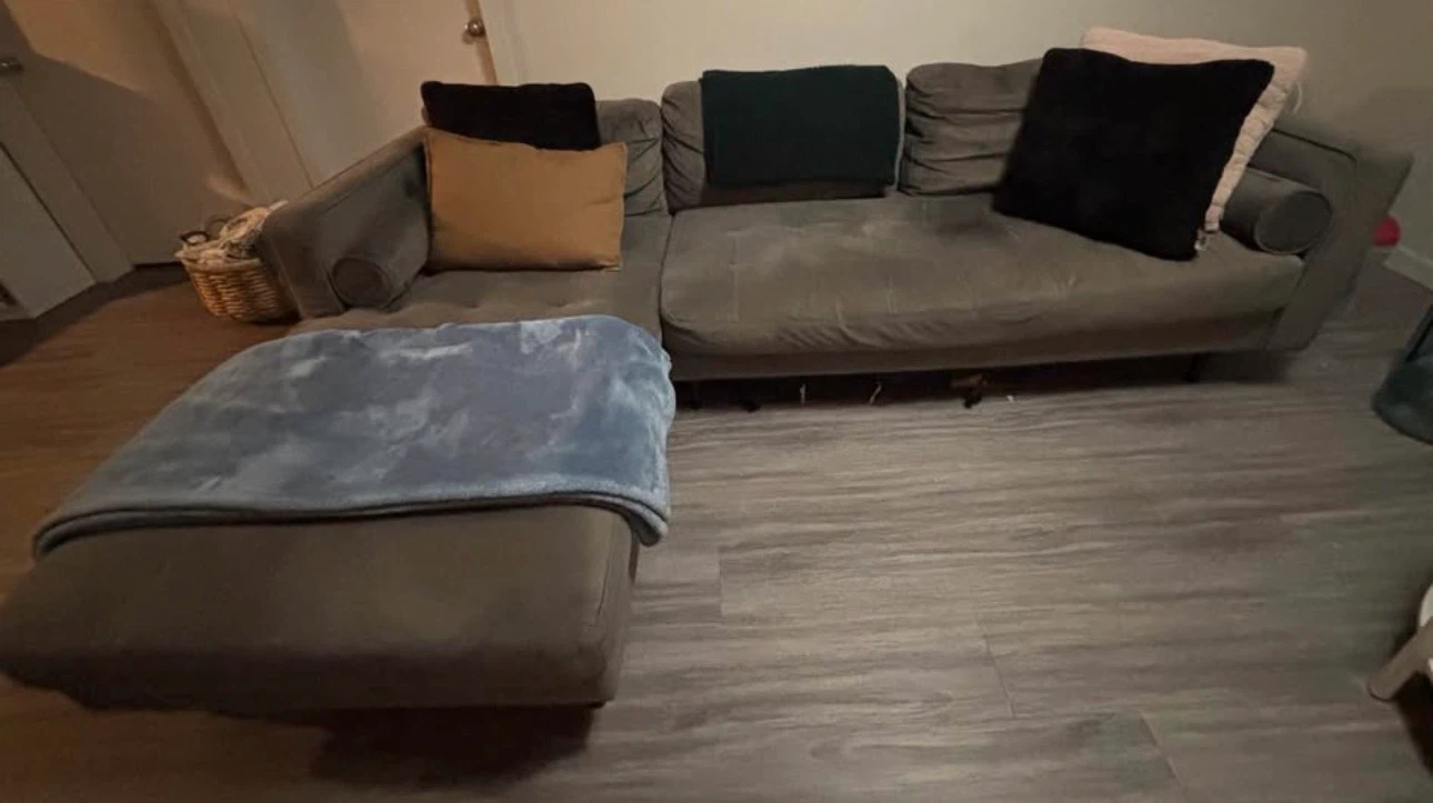 Grey Sectional Sofa with Ottoman - photo 5