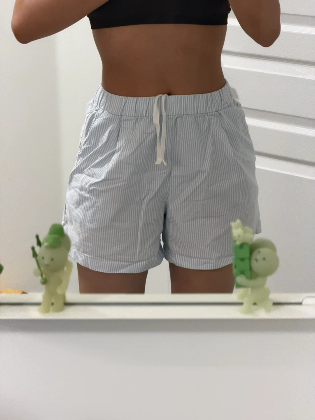 100% Cotton Uniqlo Blue/White Shorts
