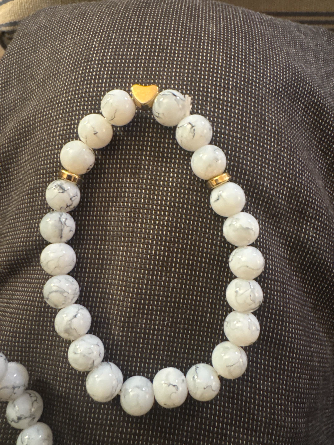 White Stone Beaded Bracelets with Tassel - photo 3