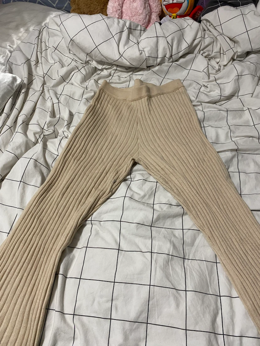 Aerie Ribbed Knit Pants - Tan - Size M Regular