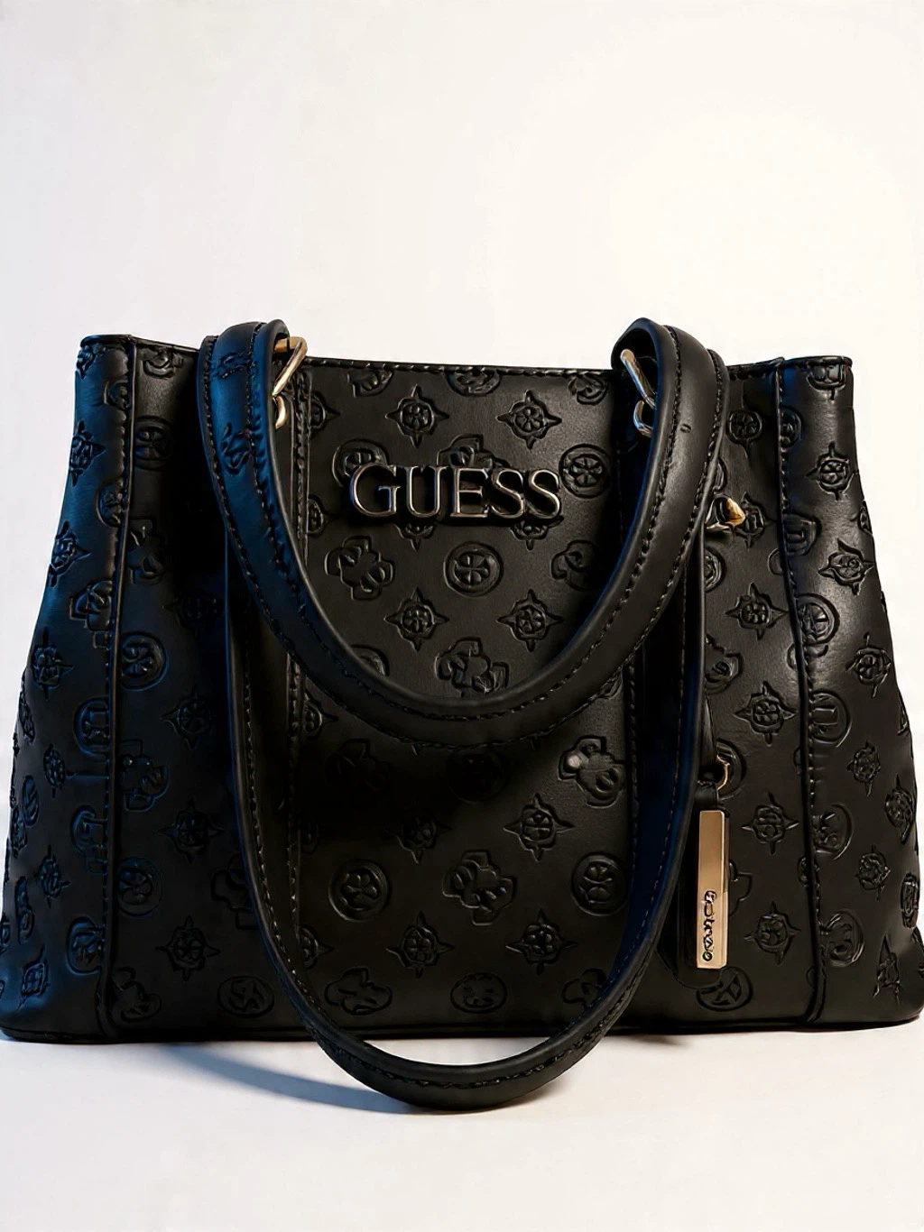 Guess Black Monogram Tote Bag
