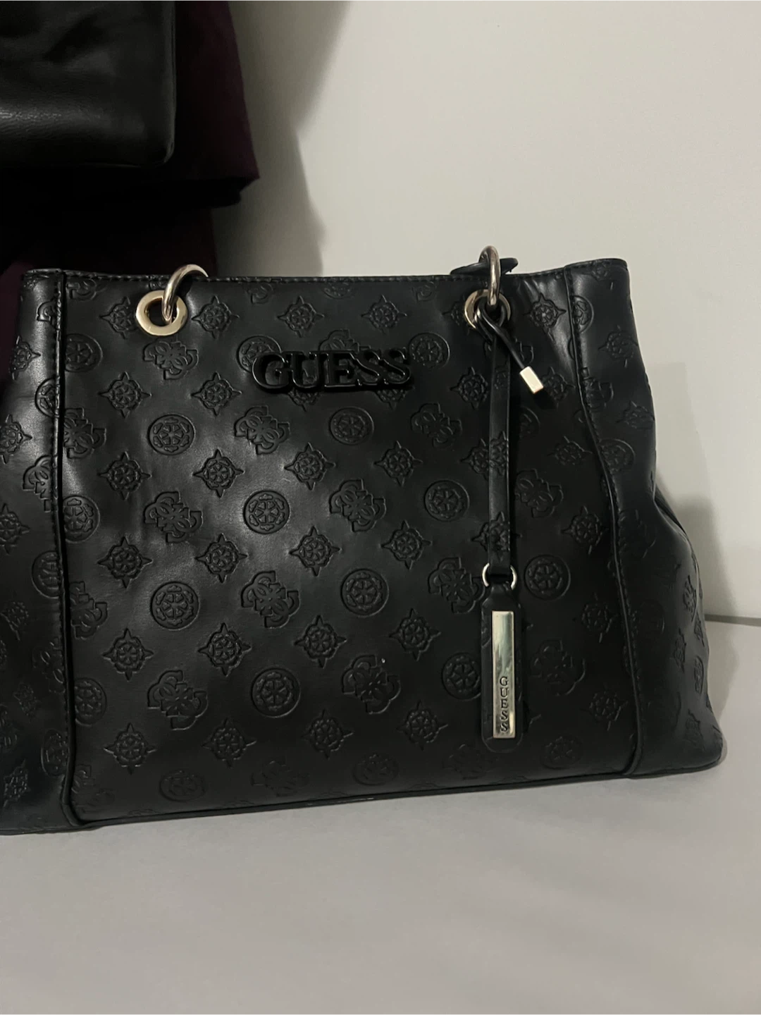 Guess Black Monogram Tote Bag - photo 2