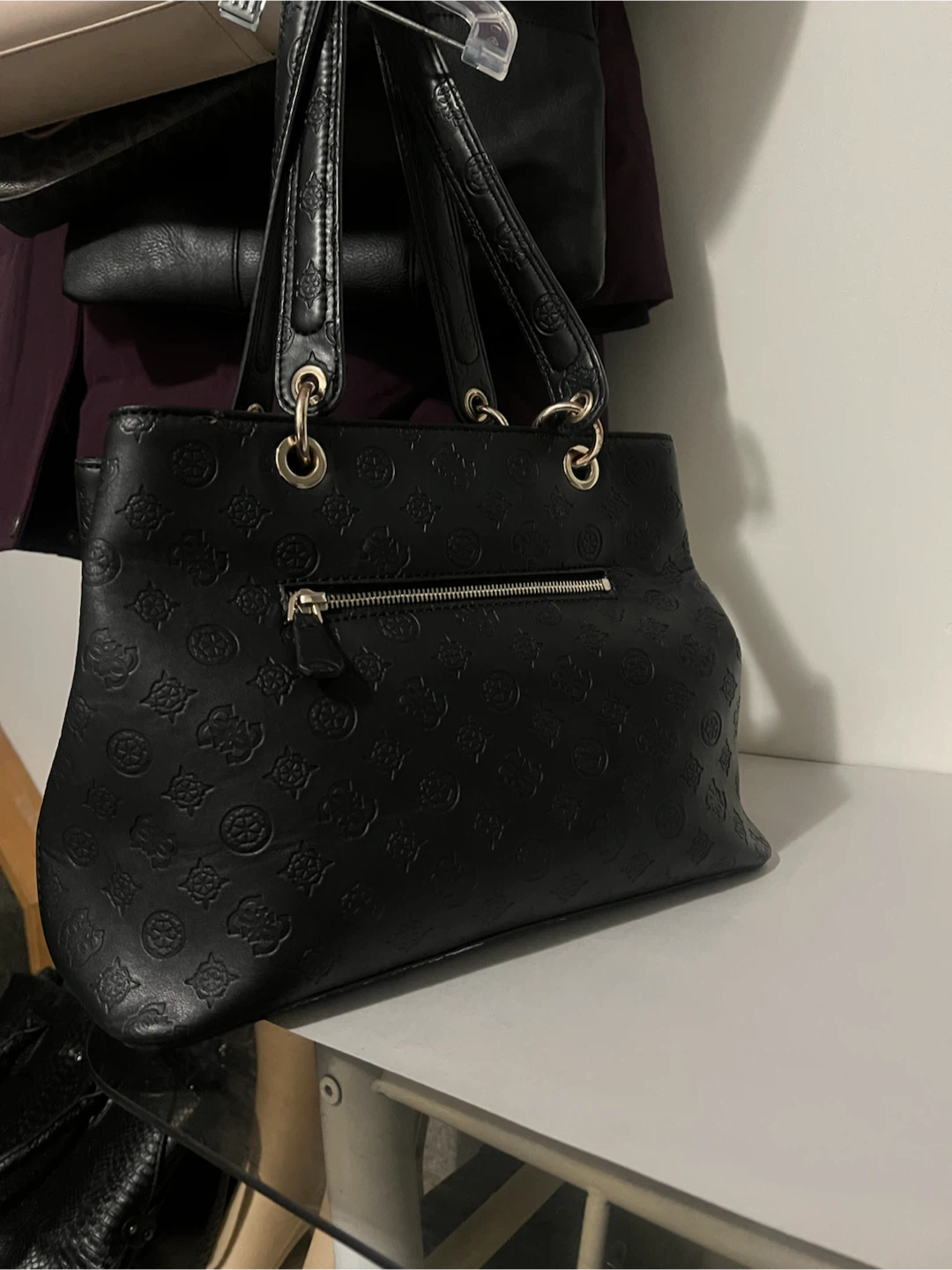 Guess Black Monogram Tote Bag - photo 4