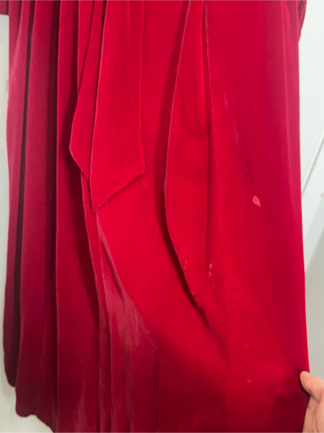 70s Vintage Red Velour Maxi Robe Gown - photo 3