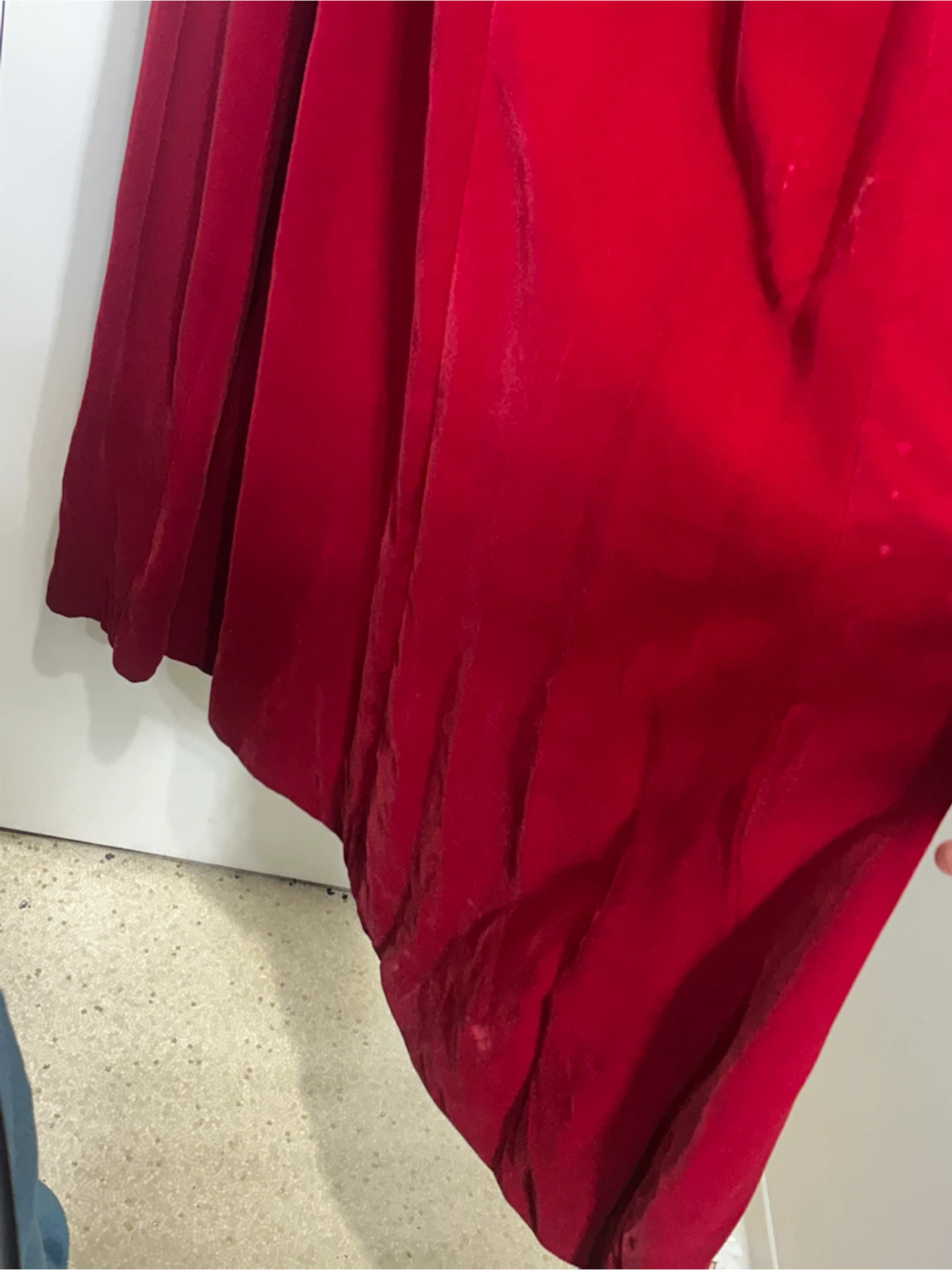 70s Vintage Red Velour Maxi Robe Gown - photo 4