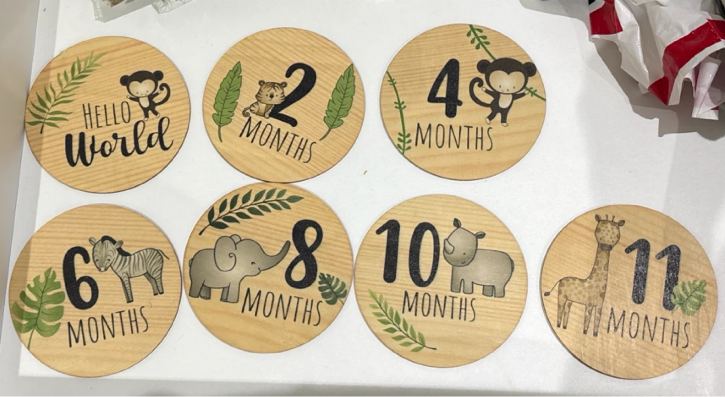 Baby Milestone Wooden Discs - photo 2