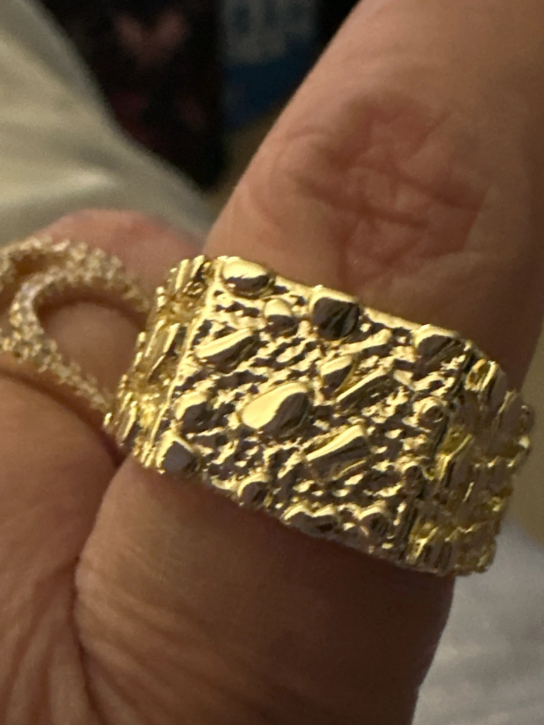 Gold laminated Nugget Style Ring - Size 8