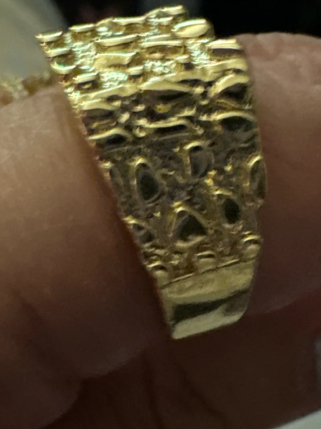 Gold laminated Nugget Style Ring - Size 8 - photo 2