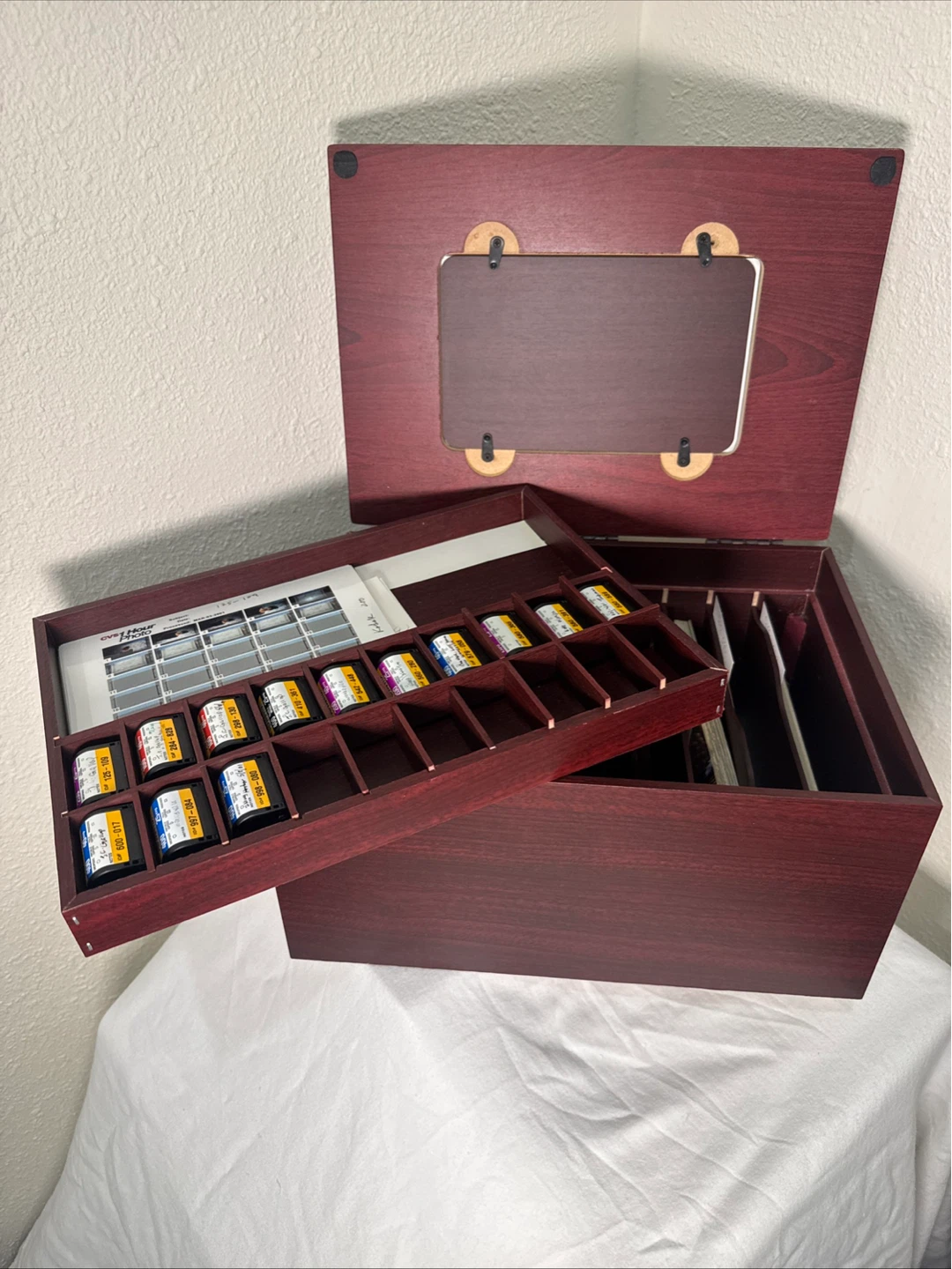 Wooden Film Canister Storage Box