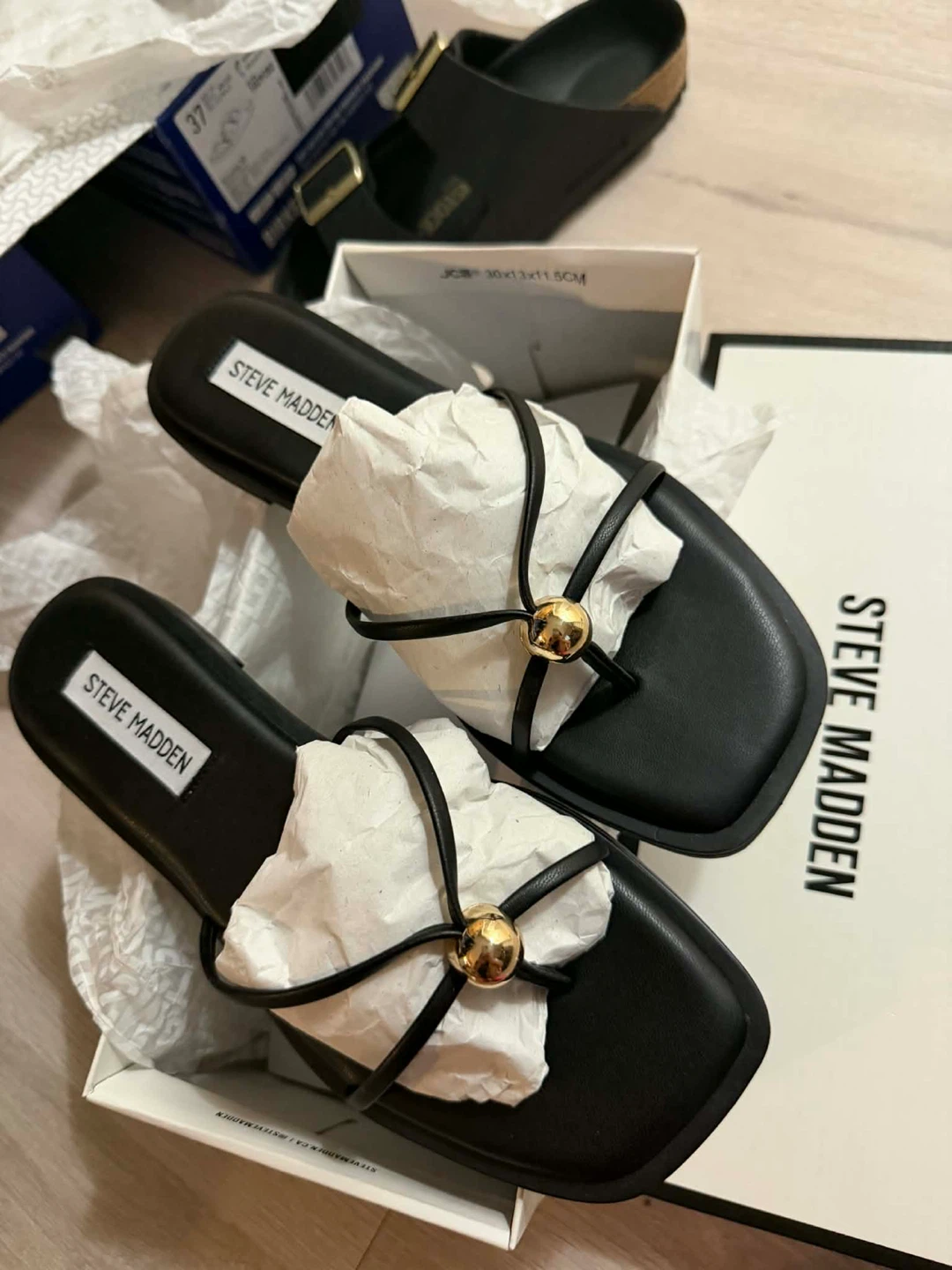 Steve Madden Women's Bermuda Black Sandals - Size 7