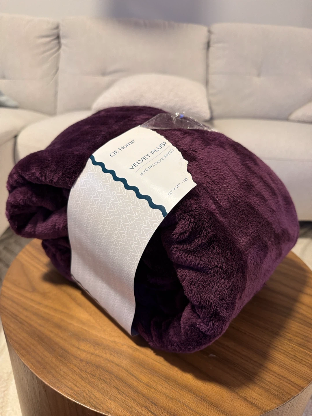 QE Home Velvet Plush Throw Blanket - Plum