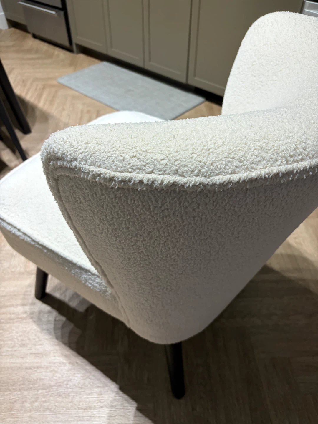 White Boucle Accent Chair - photo 2