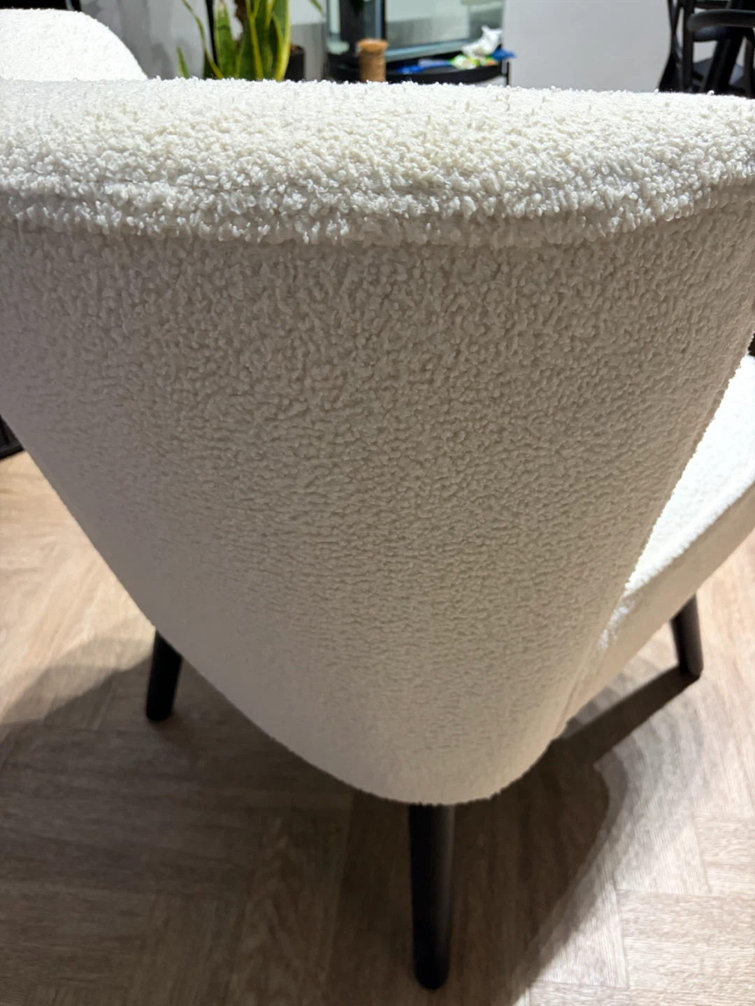 White Boucle Accent Chair - photo 3