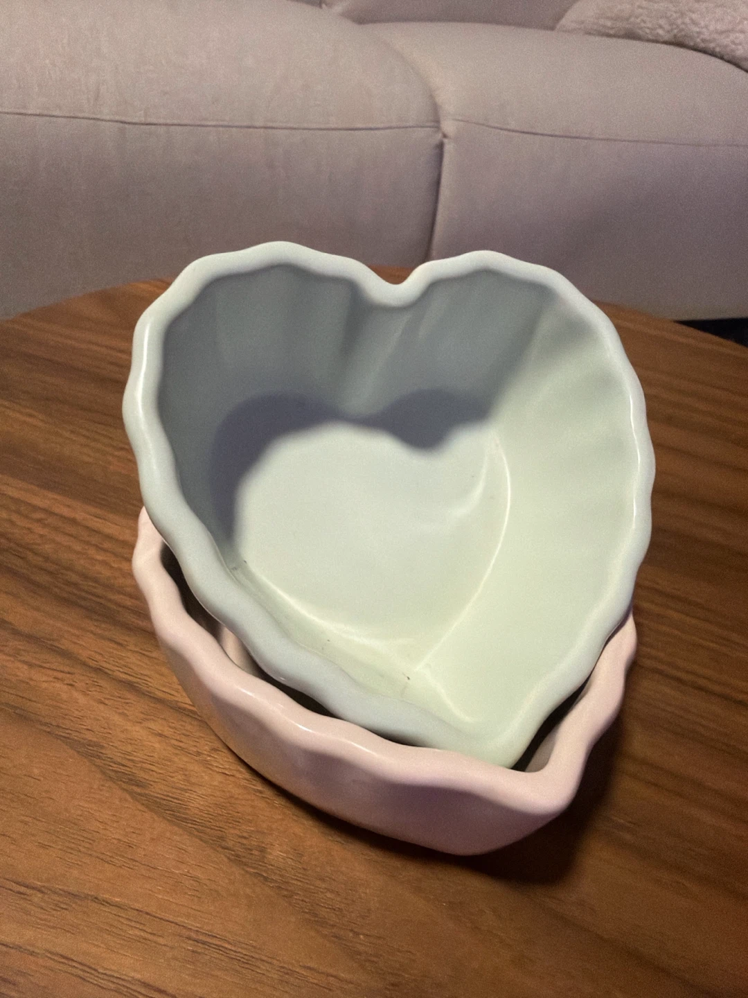 Heart Shaped Ceramic Bowls (Set of 2)