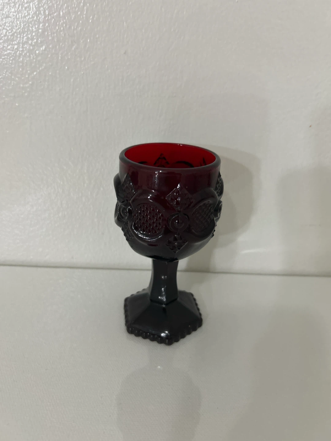 Avon Ruby Red Glass Goblet