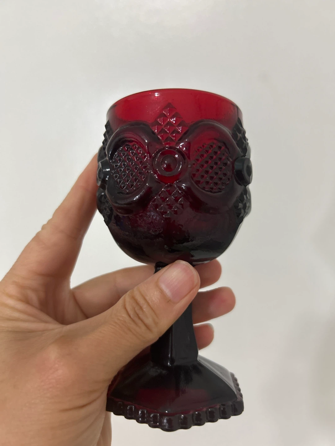 Avon Ruby Red Glass Goblet - photo 2