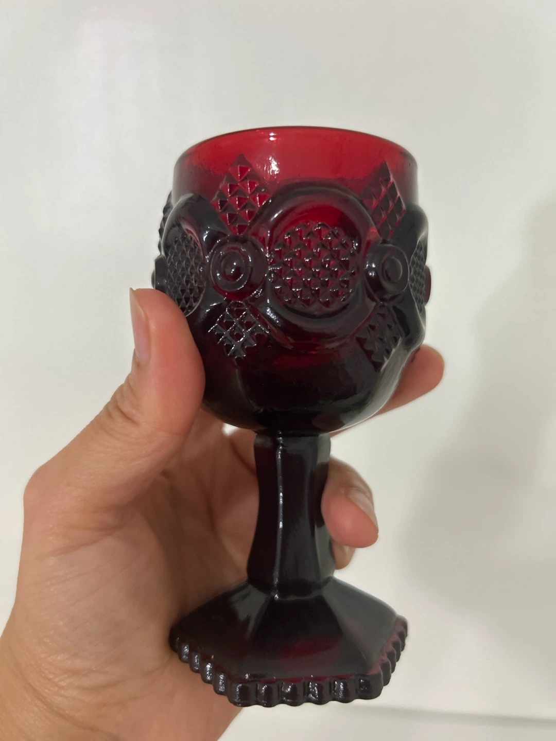 Avon Ruby Red Glass Goblet - photo 4