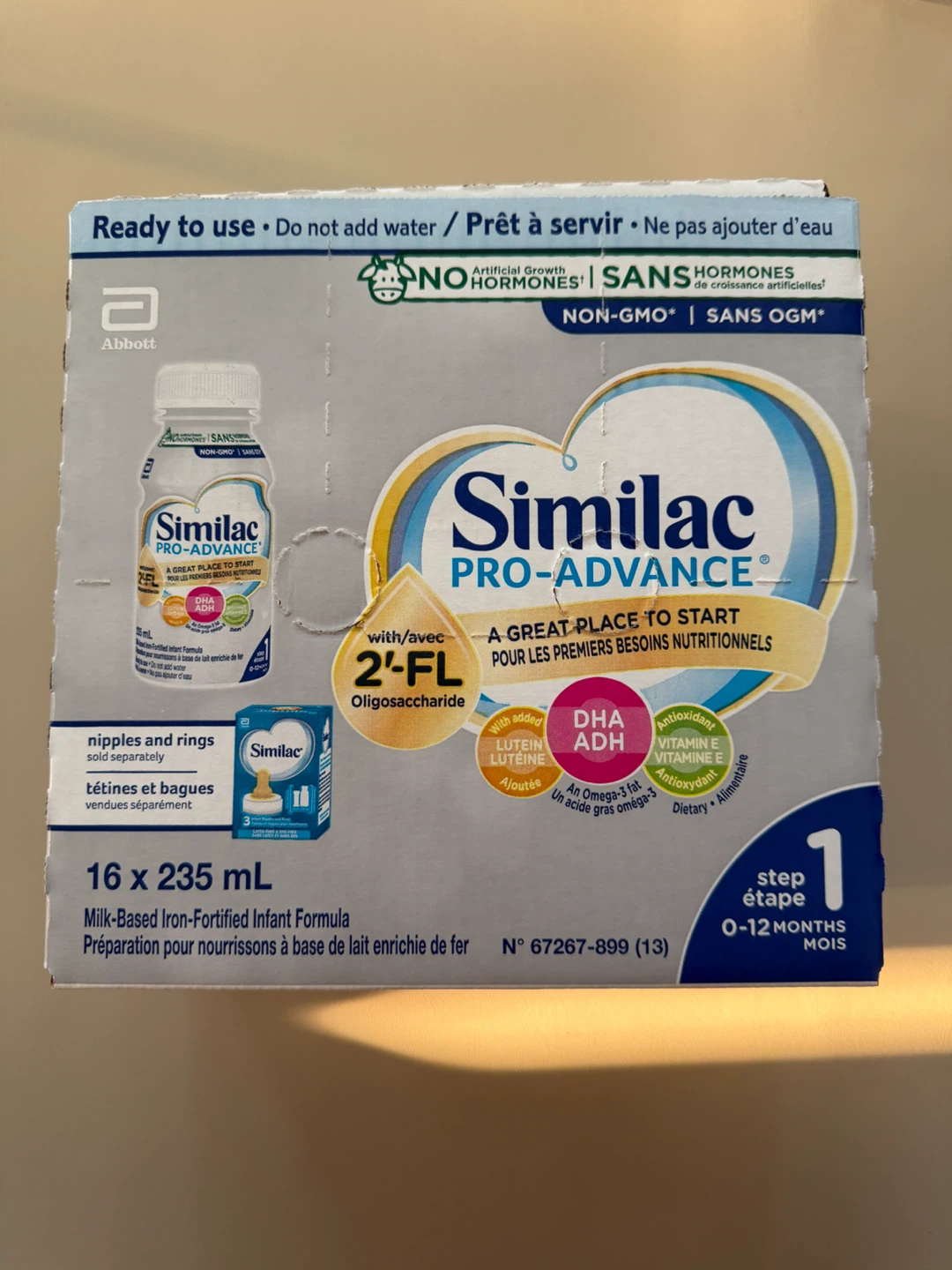 Similac Pro-Advance Step 1 Ready to Use Formula 16 bottles