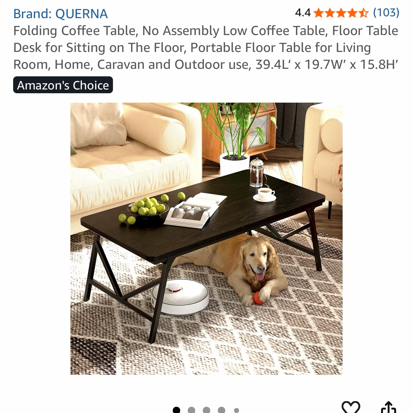 QUERNA Folding Coffee Table