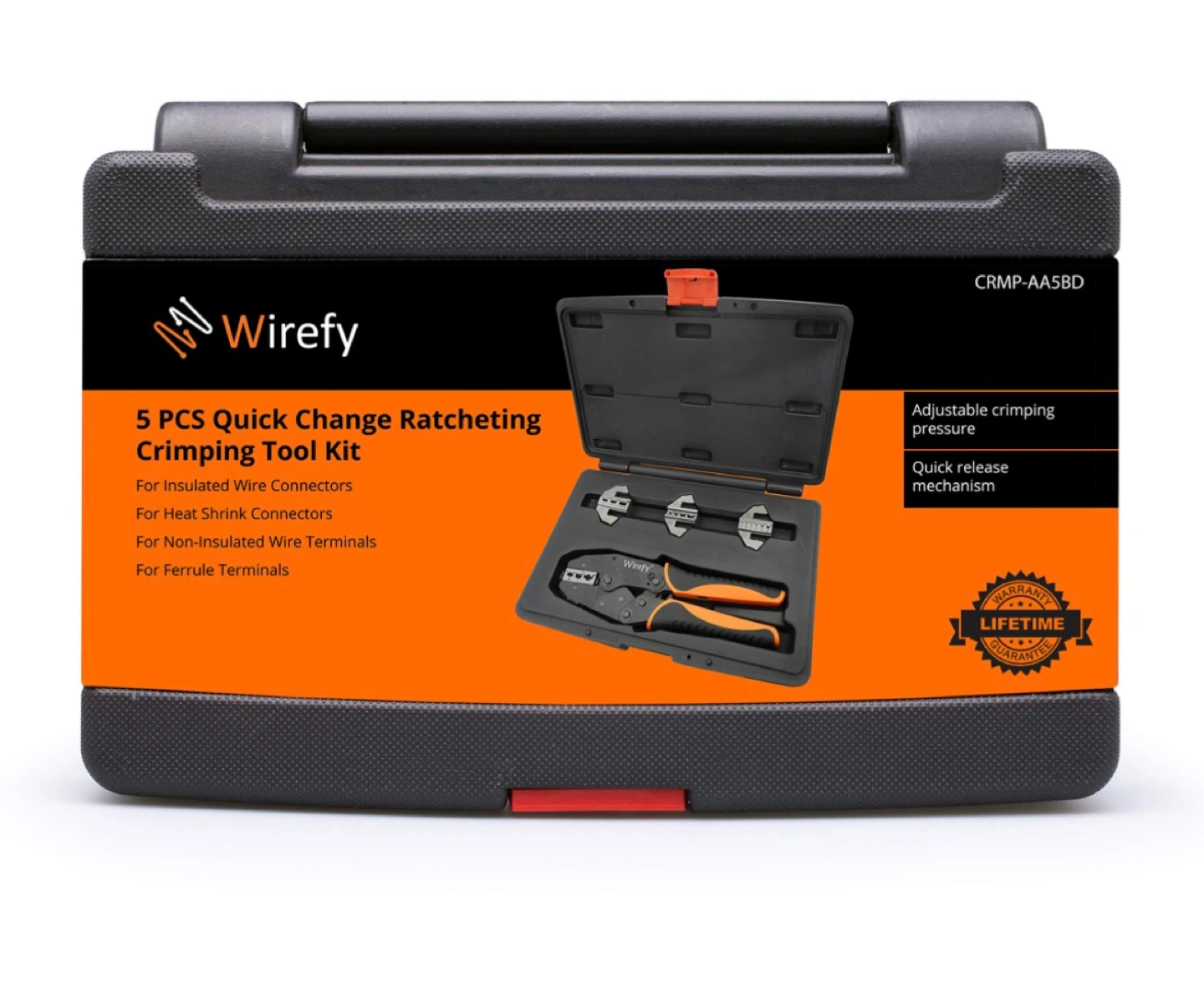 Wirefy 8 PC Quick Change Ratcheting Crimping Tool Kit - photo 2